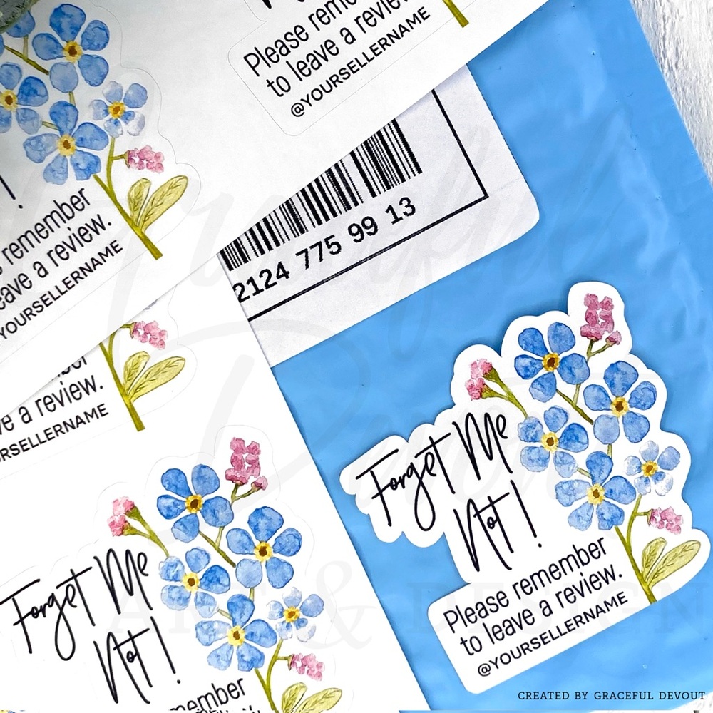 Forget Me Not! -  2" (inches) (48ct.) Stickers - Picture 7 of 8
